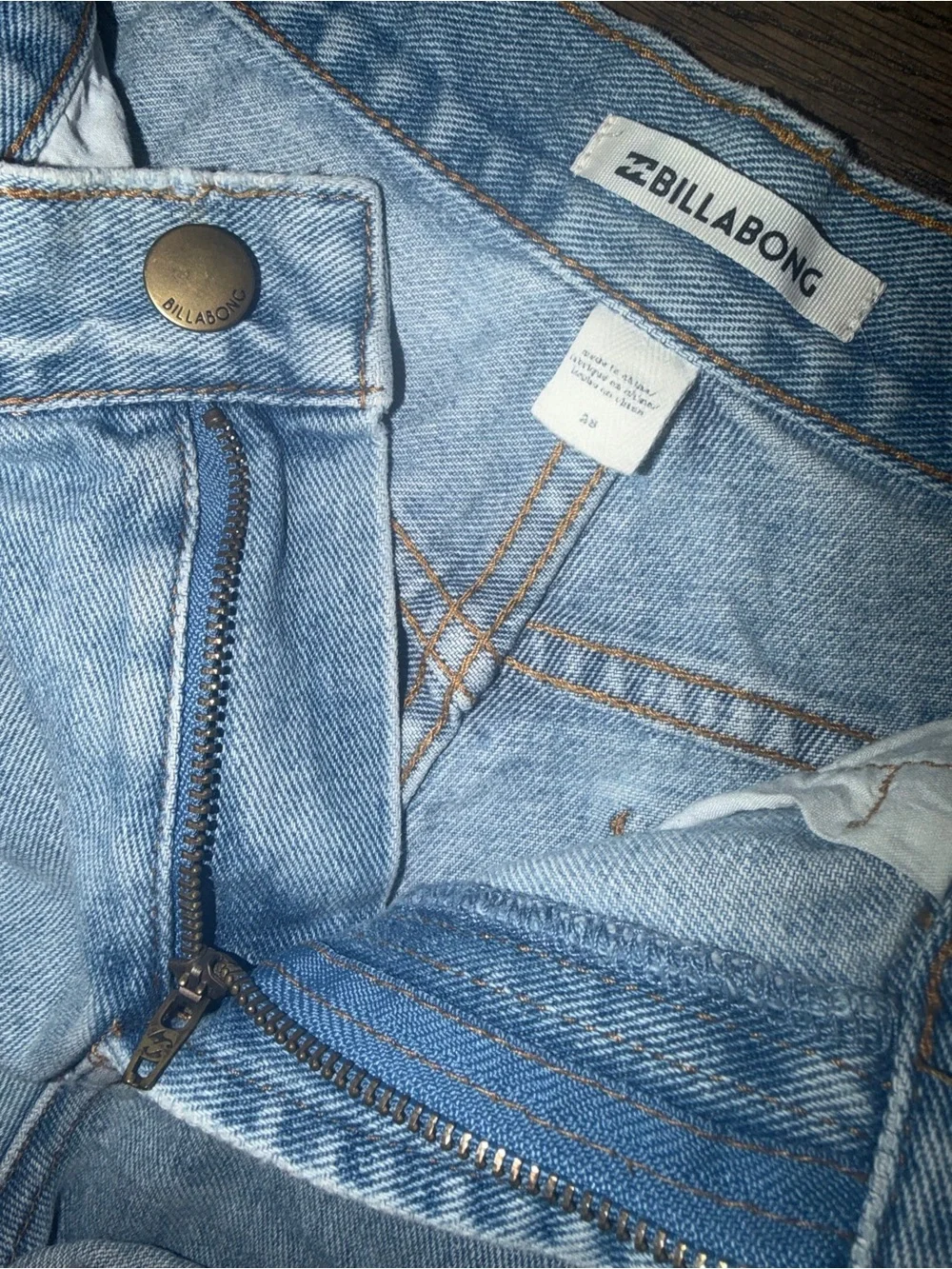 Billabong Light Blue Distressed Denim Cutoff Shorts